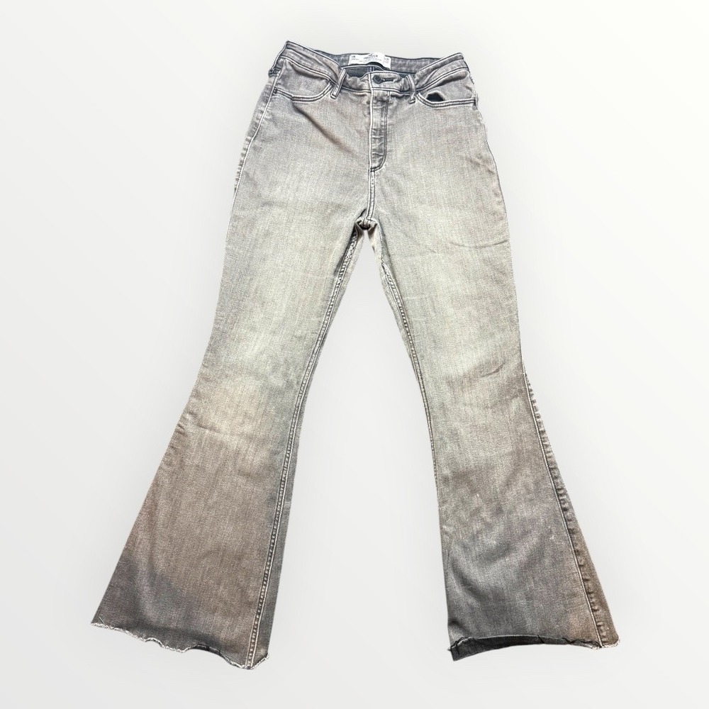 Hollister Curvy High-Rise Vintage Flare Grey Jeans Soft Stretch Size 11R W30 L32